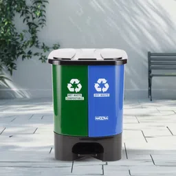 Nayasa Green & Blue Wet & Dry Pedal Dustbin With Lid- 33L-picture-5