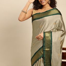 Mitera Woven Design Zari Silk Cotton Paithani Saree-image-15