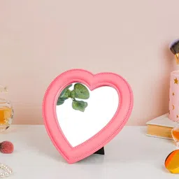 Nestasia Pink Hearty Unique Design Table Top Mirror-37