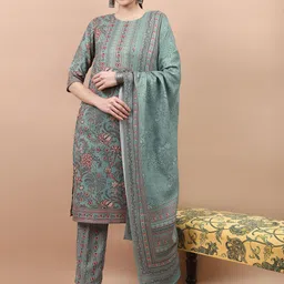 Vishudh Floral Printed Kurta with Trousers & Dupatta-picture-45