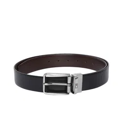 Tommy Hilfiger Men Black & Brown Textured Reversible Belt-picture-43