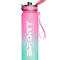 YK Pink Typography Printed Unbreakable Sports Water Bottle-1000ml-10