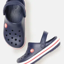 Crocs Kids Unisex Navy Blue Solid Croslite Crocband Clogs-25
