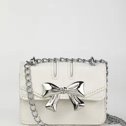 LULU & SKY Colourblocked PU Shopper Satchel with Bow Detail-picture-4