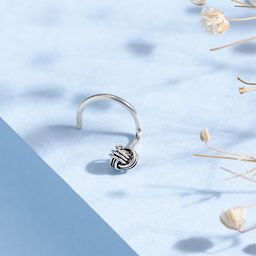 Zavya Women 925 Sterling Silver Plated Studded Nose Pin-image-36