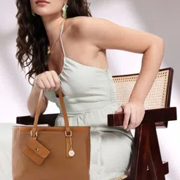 Mast & Harbour Textured Structured Shoulder Bag With Pouch-18