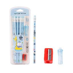 YK Unisex Kids Self Design Dark Pencils With Eraser Top Cap & Sharpener Set-20