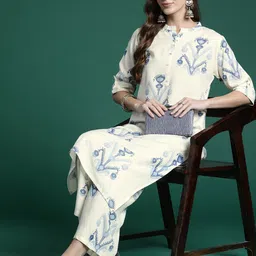 Indo Era Printed Regular Kurta with Trousers-picture-40