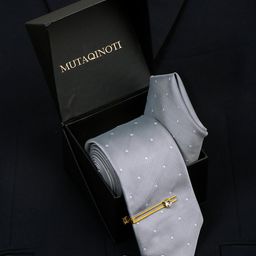 MUTAQINOTI Mens Printed Silk Necktie Accessory Gift Set-48