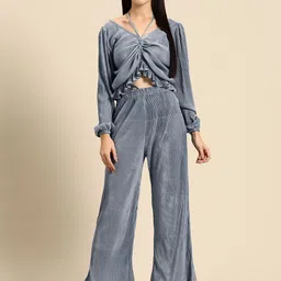 WoowZerz Women Striped Top with Palazzos-picture-39