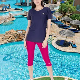 FILMAX ORIGINALS Round Neck T-Shirt With Capri Swim Set-image-92