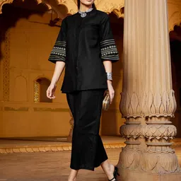 Shae by SASSAFRAS Women Shirt with Palazzos Co-Ords Set-50