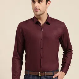 SOJANYA Men Maroon Classic Regular Fit Solid Formal Shirt-image-43
