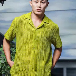 House of Koala Unisex Classic Cuban Collar Checked Cotton Oversized Casual Shirt-picture-39