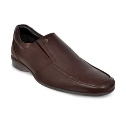 Allen Cooper Men Brown Solid Leather Formal Slip-On Shoes-image-63