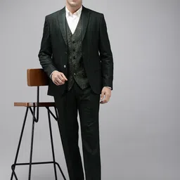 Park Avenue Single Breasted Slim Fit 3-Piece Formal Suit-picture-12