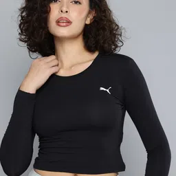 Puma WARDROBE Essentials Pure Cotton Slim Fit Crop T-shirt-picture-0