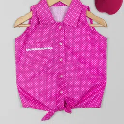 Tangerine Closet Polka dot Print Cotton Shirt Style Top-image-29