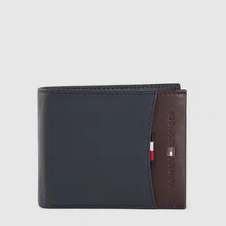 Tommy Hilfiger Men Navy Blue Leather Solid Two Fold Wallet-36