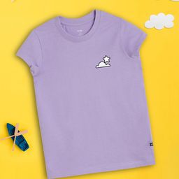XY Life Girls Violet Playmate Super Combed Cotton T-shirt-image-0