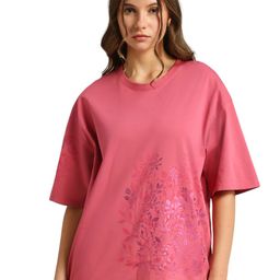 Pepe Jeans Women Pink V-Neck Pure Cotton Cut Outs T-shirt-image-57