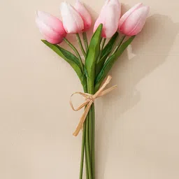 Home Centre Pink & Green Tulip Artificial Flowers-image-67