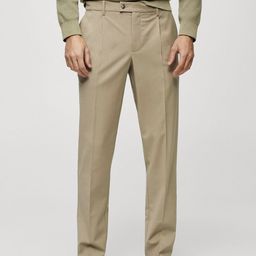 MANGO MAN Slim Fit Pleated Trousers-image-11