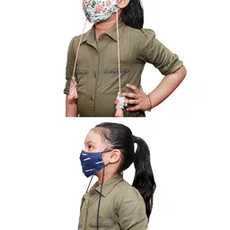 JBN Creation Unisex Kids Pack Of 2 3-Ply Printed Outdoor Face Masks-40
