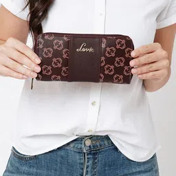 Lavie Mono Women Maroon Printed Zip Around Wallet-78