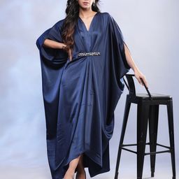 BohoJazz Embellished Slit Sleeve Satin Maxi Dress-image-57