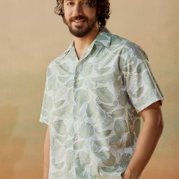 Andamen Men Casual Cotton Print Relaxed Fit Shirt-image-31