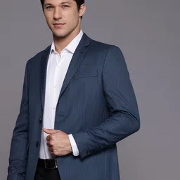 Louis Philippe Slim Fit Checked Single-Breasted Formal Blazer-picture-26