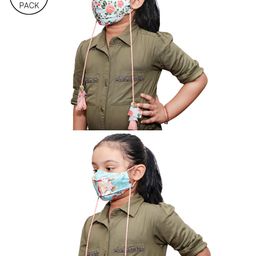 JBN Creation Kids Pack Of 2 Printed 3-Ply Reusable Outdoor Face Masks-48