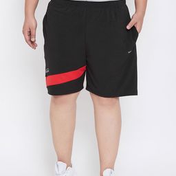 bigbanana Plus Size Men Black Solid Antimicrobial Sports Shorts-22