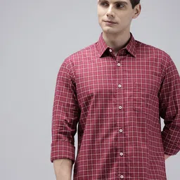 ColorPlus Pure Cotton Opaque Checked Casual Shirt-picture-1