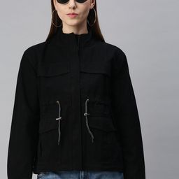 VOXATI Women Black Denim Jacket-image-28