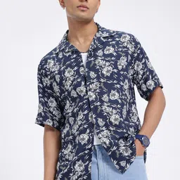 glitchez Floral Print Relaxed Shirt-image-34