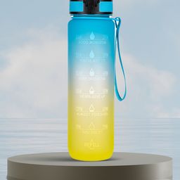Solara Motivational Sipper Water Bottle, Yellow Blue- 1Liter-image-42