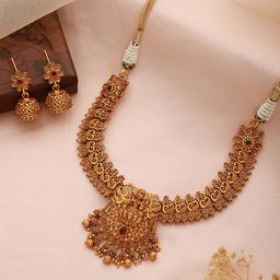 Saraf RS Jewellery Gold-Plated AD Studded Jewellery Set-25