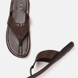 Carlton London Men Coffee Brown Basketweave Textured Comfort Sandals-image-94