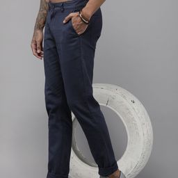 Roadster Men Navy Blue Slim Fit Chinos Trousers-image-92
