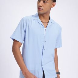 glitchez Sleek Stripes Cuban Collar Relaxed Fit Shirt-image-93