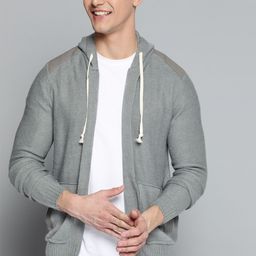 Mast & Harbour Men Grey Solid Cardigan-image-12