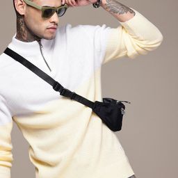 WROGN Colourblocked Comfort Fit Pullover Sweater-image-76
