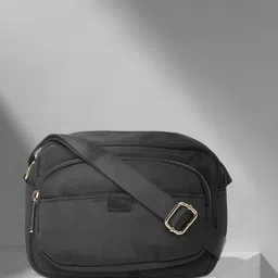 Accessorize London Women's Faux Leather Megan Nylon Large Sling Bag-25