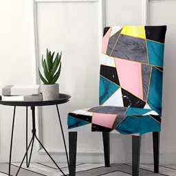 Cortina Teal & Grey Geometric Printed Chair Cover-image-95