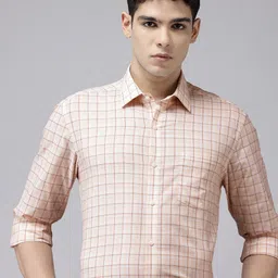 Arrow Manhattan Slim Fit Checked Pure Cotton Formal Shirt-picture-2