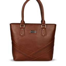 Bellissa Tan Brown Solid Shoulder Bag-44