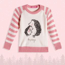 Wingsfield Girls Off White & Black Printed Pullover-49