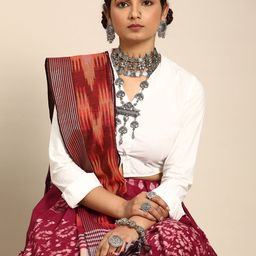 Taavi Batik Zari Pure Cotton Bhagalpuri Saree-picture-25